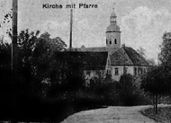 Strmthal: Kirche mit Pfarrhaus in den 1920Jahren ( Museum Gschenhaus  Archiv Museum Gschenhaus)